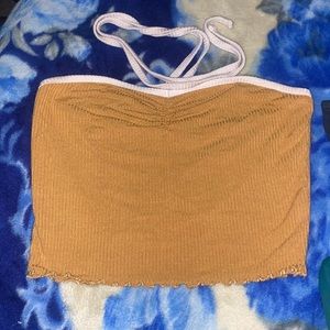 Yellow Neck Strap Crop Top! Very Light & Comfortable!